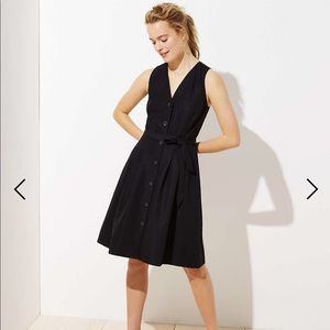 LOFT NWT Button Down Pocket Flare Dress